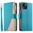 thumbnail image 4 of Funda cartera GANGXUN para iPhone 14 , cuero PU con tarjetero, cremallera, correa de mano, soporte y protección 798°, 4 of 6