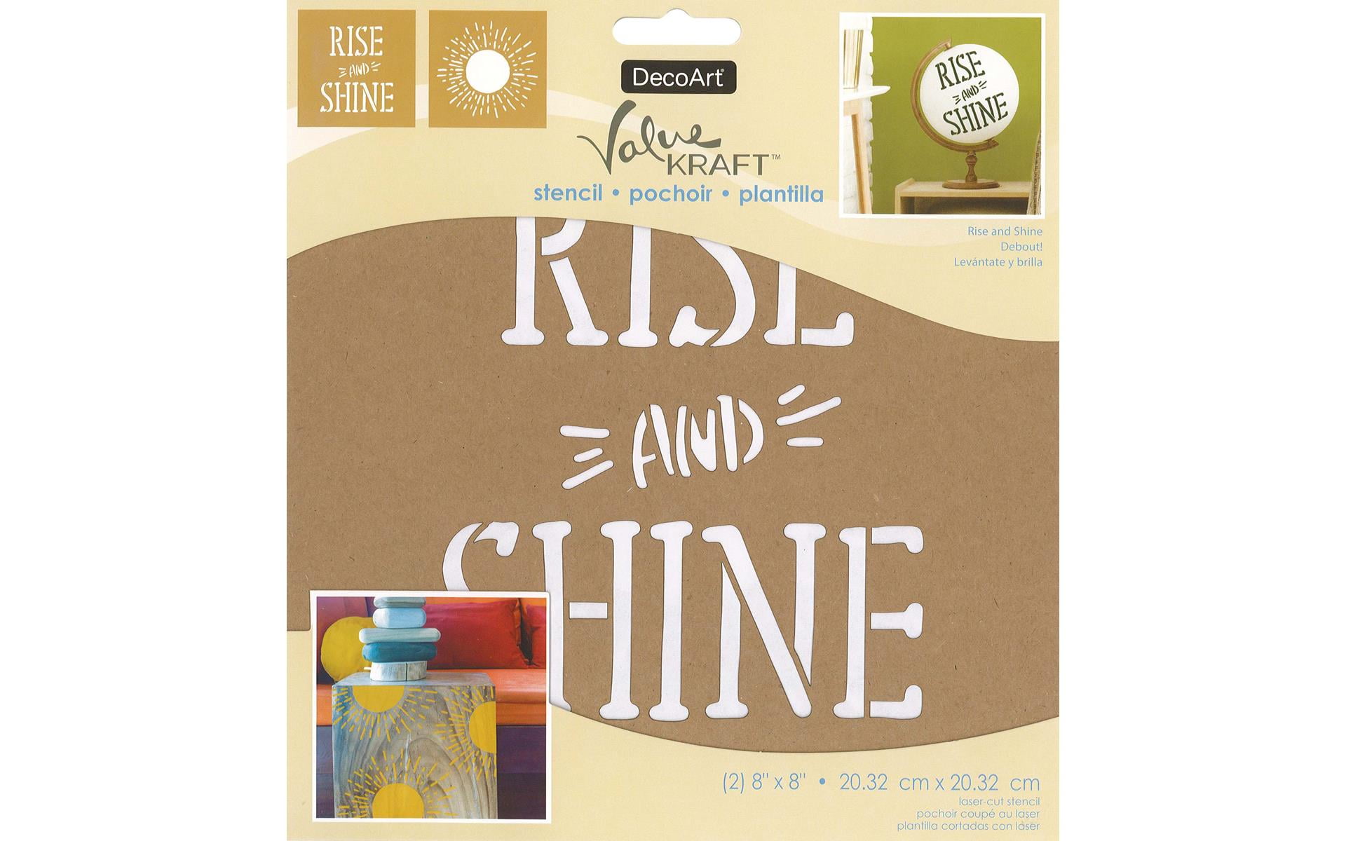 DKS119K DECOART VALUE KRAFT STENCIL 8X8 RISE SHINE