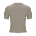 thumbnail image 6 of Womens Tops, Women's Knitted Button Up Golf Shirts Short Sleeve Slim Fit Pullover Sweaters Trendy Casual 2026 Lapel Tee Shirts Khaki L, 6 of 7