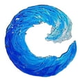 thumbnail image 1 of Escultura De Ola Oceánica, Adornos De Ola De Resina De Vidrio Cortados A Mano Para Decoración De Escritorio. Onda Azul Redonda Con Cristal Transparente Y Blanco, Diseño Elegante, 1 of 8