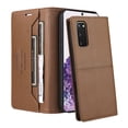 thumbnail image 3 of Compatible WIth Samsung Galaxy S20 FE Wallet Case,Magnetic Closure,Flip Folding Kickstand,With Card Slots,[RFID Blocking],With Shoulder Strap&Lanyard,PU Leather+TPU Shockproof Phone Case,Brown, 3 of 9