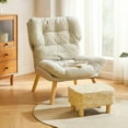 thumbnail image 5 of Hand Weave Natural Seagrass Ottoman - Beige Rectangular Footrest with Wooden Legs Multifunctional Dressing Stool, 5 of 7