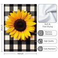 thumbnail image 3 of 2 Pcs Funny Kitchen Towels,Sunflower on Checkered Background Microfiber Dish Towels,Kitchen Tea Towels,Kitchen Towel Set (18" X 26"), 3 of 3