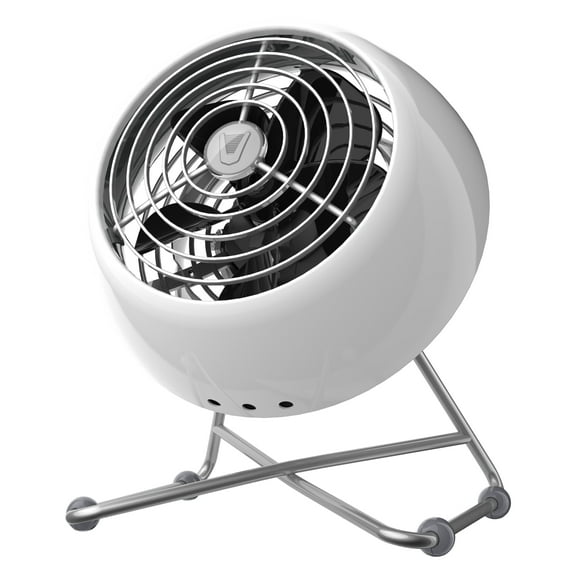 Vornado VFAN Mini Modern Vintage Fan | Retro Metal Air Circulator with New Base for Desk & Bedside | 2 Speeds, Adjustable Tilt | Ice White