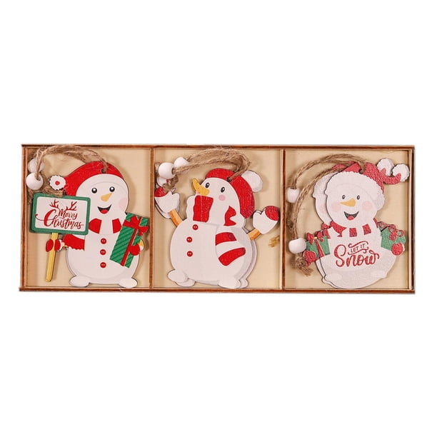 9 piezas de adornos colgantes de madera navideños con cuerda para manualidades de muñecas 78 cm x 76 cm