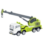 Simulation Transport Construction Vehicle, Telescopic Arm Engineering Truck Model, Educational Mobile Crane Toy for Imaginative Building Play, Green