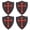 Black, variant on Jiibva Knights Templar Cross Shield Hook & Loop Sewing Patch Set, 4Pcs Embroidered Appliques for Bags Gear 7.7x6.5cm