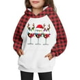 thumbnail image 5 of HAiming Sweat à Capuche de Noël Imprimé Xmas à Carreaux Color Block Manches Longues Décontracté, 5 of 5