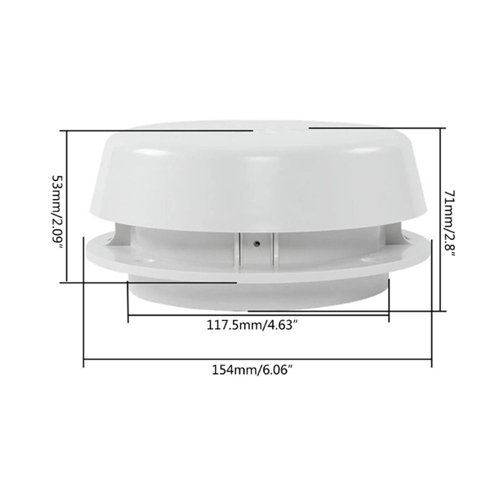 CENL 1PC RV Roof Exhaust Outlet Vent Cap With Mesh Screen RV Plumbing Vent Cover Rainproof Mushroom Head Shape Vent