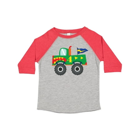 

Inktastic 4th Birthday Monster Truck Gift Toddler Boy Girl T-Shirt