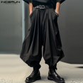 thumbnail image 4 of INCERUN 2024 Pantalones de estilo coreano, nuevos pantalones de diseño holgado a la moda para hombre, pantalones casuales de calle, pantalones de pierna ancha sólidos que combinan con todo, tallas S-5, 4 of 5