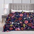 thumbnail image 4 of Kll Fleece Blanket Plush Throw Blanket Dancing Skeletons Floral Garden,Soft Fuzzy Cozy Flannel Blanket For Couch Sofa Bed.(40"X30"), 4 of 9
