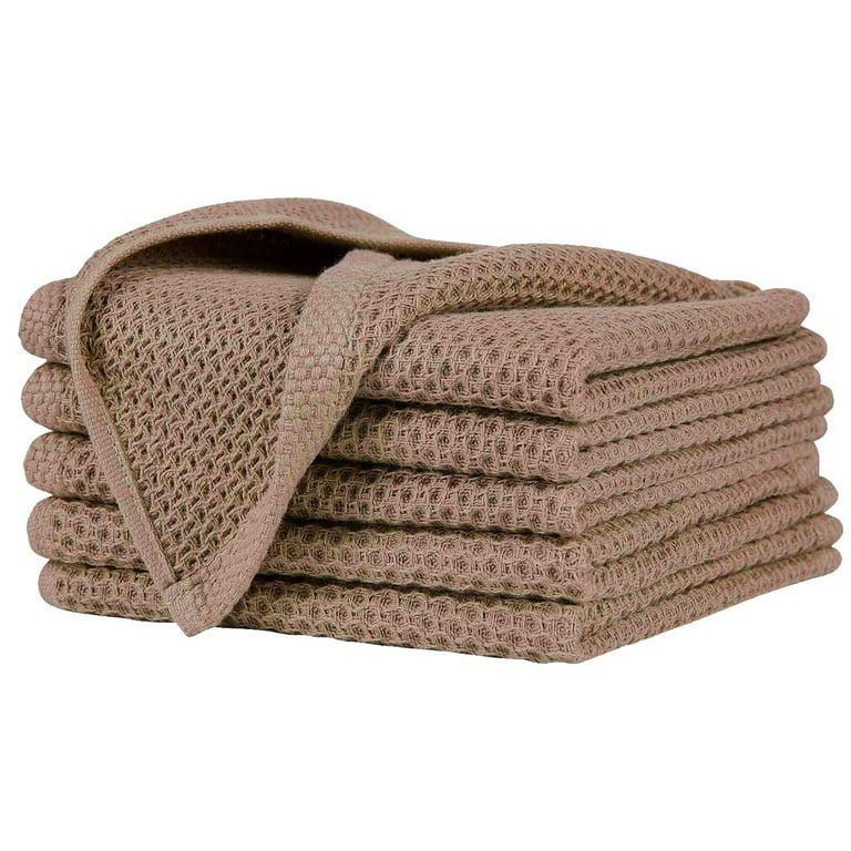 100% Cotton Waffle Weave Kitchen Towels, Super Absorbent Kitchen Hand Dish  Cloths for Drying and