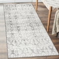 thumbnail image 2 of ReaLife Machine Washable Rug - Stain Resistant, Non-Shed - Eco-Friendly, Padded, Family & Pet Friendly - Premium Recycled Fibers - Luna Distressed Tribal Stripe - Light Gray Ivory, 2'6" x 8', 2 of 5