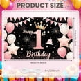 thumbnail image 2 of Pink Gold Theme 1st Birthday Banner Princess Style Backdrop Crown Decor Star Pattern First Birthday Display for 1st Birthday Party Baby Girl Celebration Photo Shoot Backdrop, 2 of 9