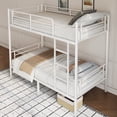 thumbnail image 3 of Capri Metal Twin over Twin Bunk Bed, Noise Free, Heavy-duty, 400 lbs Capacity, White, 3 of 11