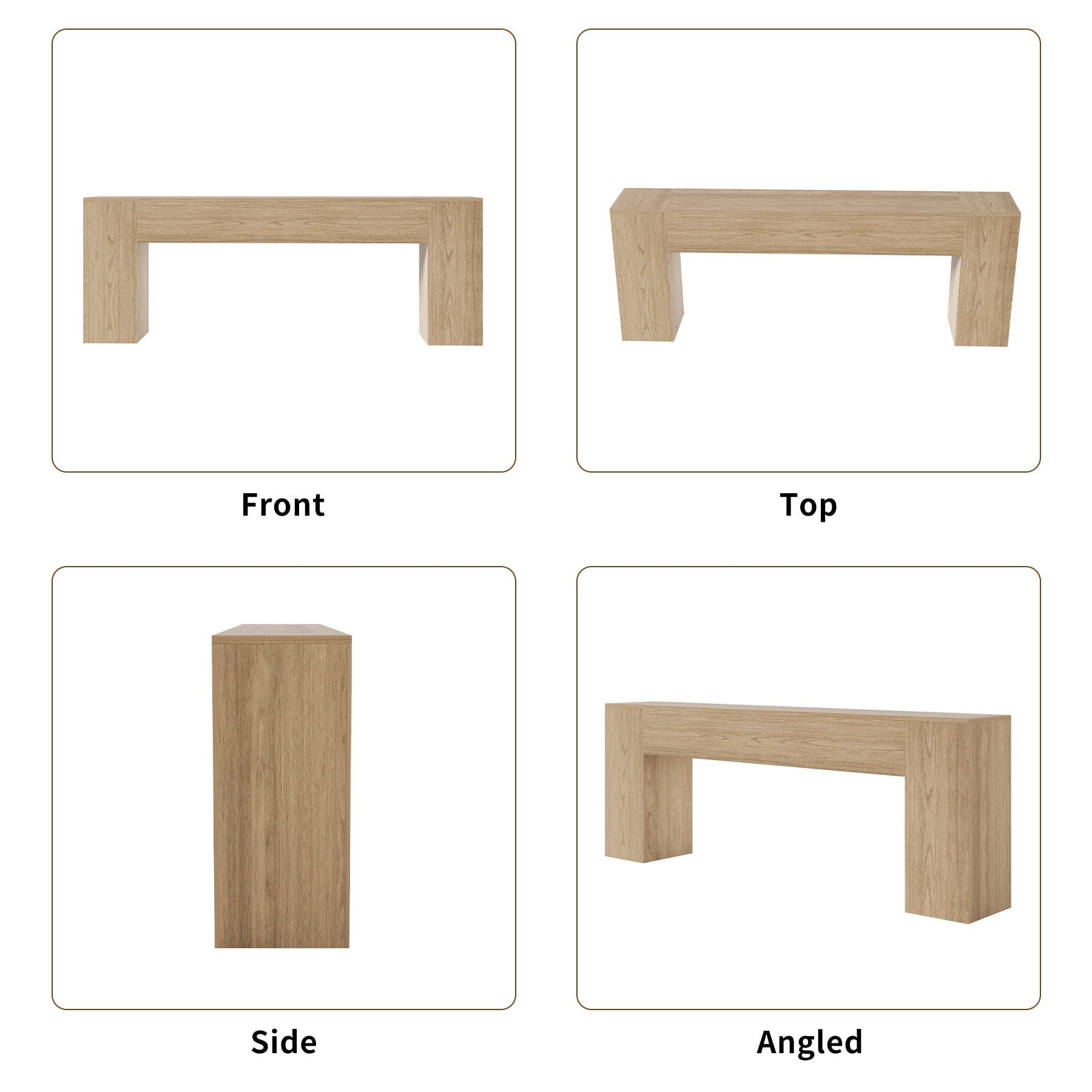 86-Inch Oak Console Table for Living Room, Farmhouse Extra Long Entryway Table, Wood Sofa Table Behind Couch for Hallway, Entry Way, Entrance, Light Oak