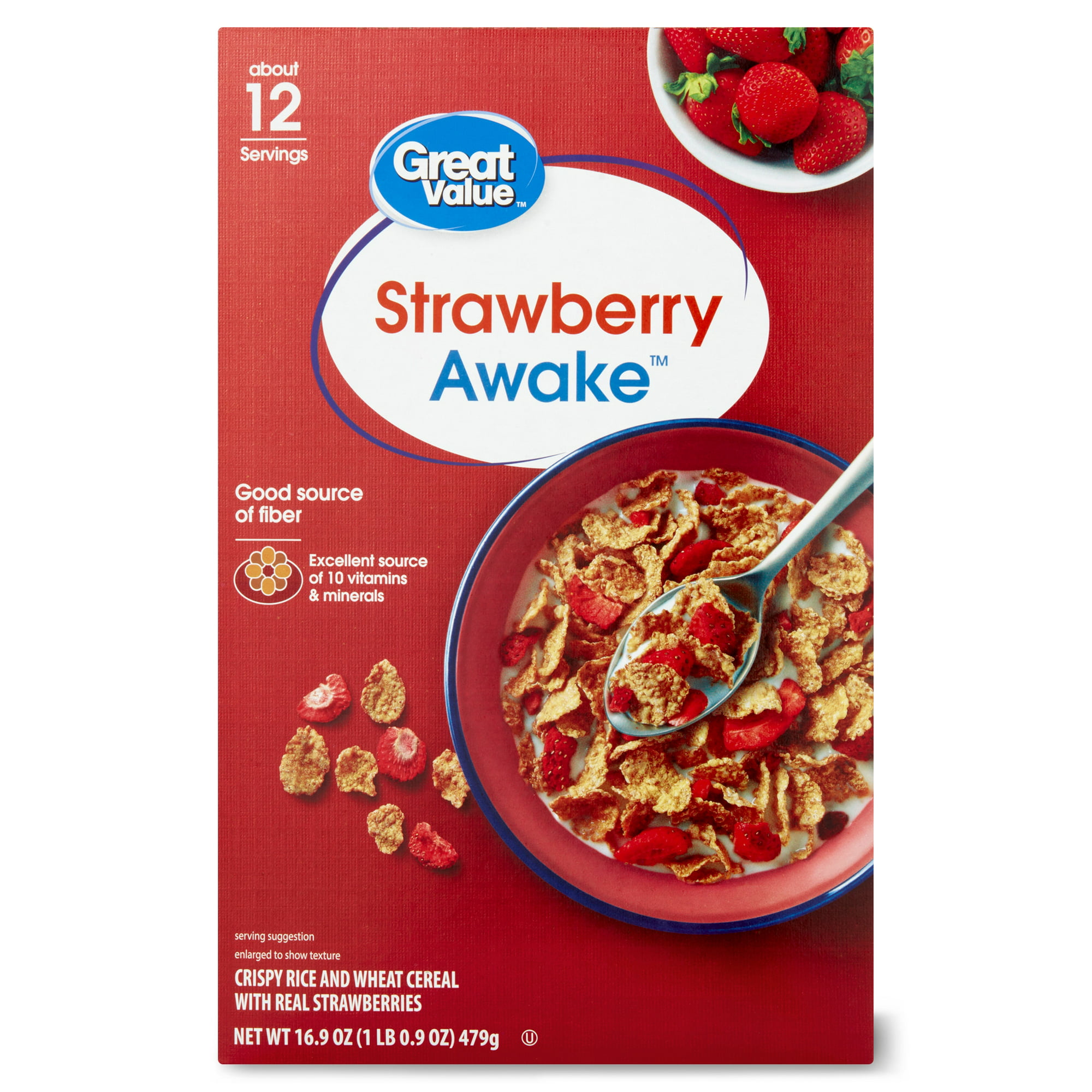 Great Value Strawberry Awake Cereal, 16.9 oz