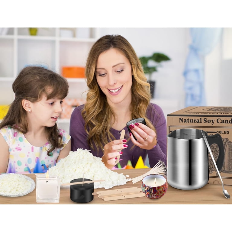 Soy Wax Candle Making Kit - 10 Lbs Wax Flakes, 100 Wicks, Melting Pot, Scents, Dyes - DIY Craft For Adults & Kids 3 thumbnail image