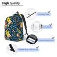 thumbnail image 4 of Honeii Blue Floral Print Canvas College Laptop Backpack, Durable Rucksack Travel Notebook Bag School Backpack Book Bag for Men Women-Small, 4 of 7