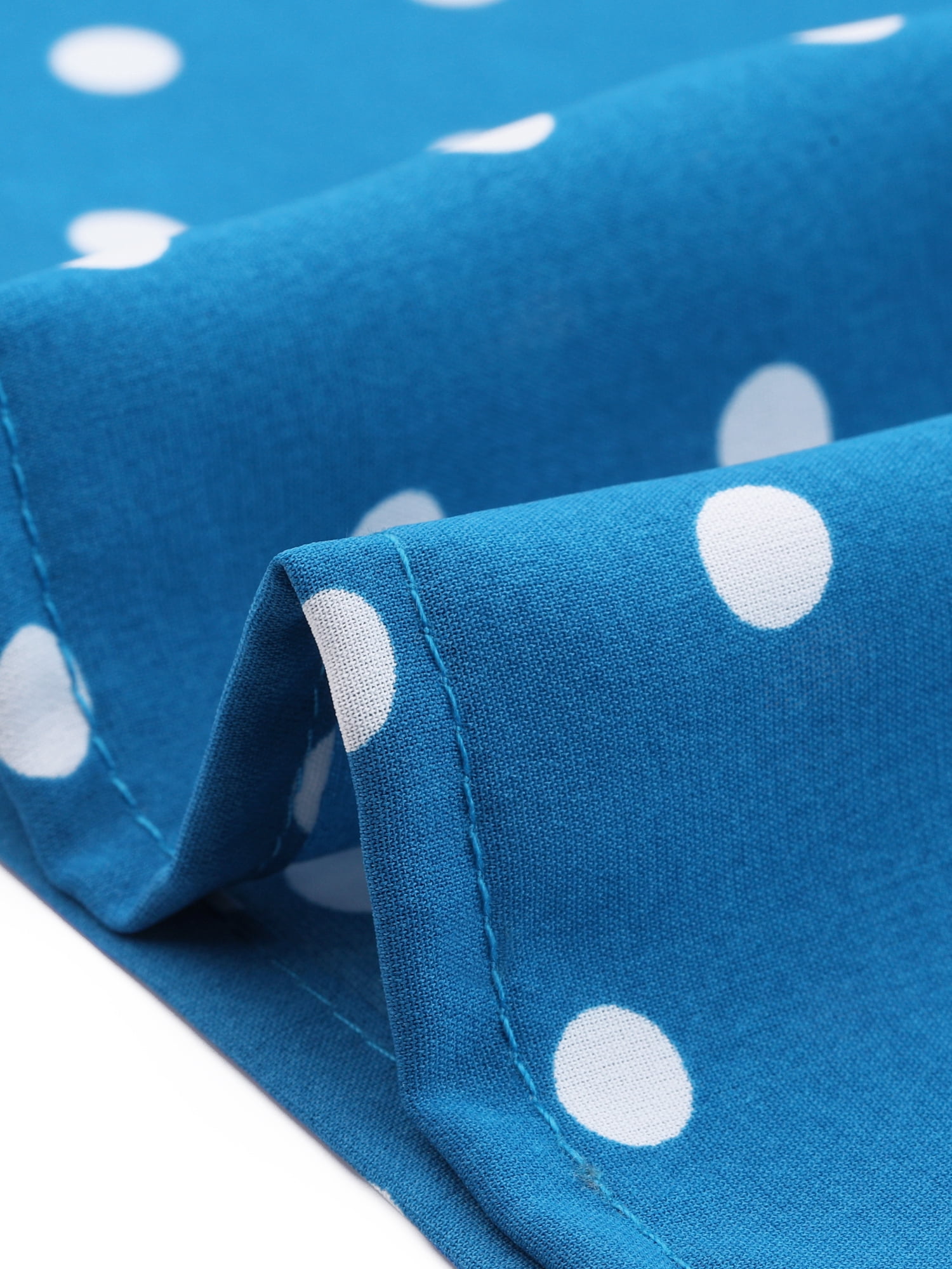 DARING DIVA V Neck Dots Printed Work Office Blouse Top M Sky Blue