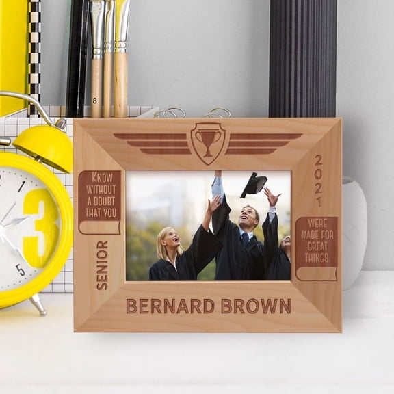Graduation Know Without A Doubt Personalized Wooden Frame-5" x 3 1/2" Brown Horizontal