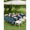 thumbnail image 4 of Outdoor Tablecloth with Umbrella Hole for Patio/Picnic/Party/Camping, Navy Blue Boho Waterproof Table Cloth Rectangle Table Cover Washable, Geometric Vintage Abstract Art Ethnic Tribe (60"x 102"), 4 of 8