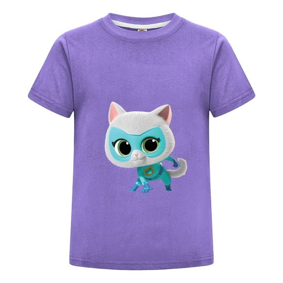 Kids SuperKitties T-Shirt – Cartoon Cat Hero Top for Boys Girls – Soft Summer Tee with Colorful Print – Playwear Gift Idea – Short Sleeve Casual Shirt