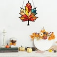 thumbnail image 2 of Maple Leaf Suncatcher - Stained Glass Window Hanging with Glitter Details, Fall Ornaments for Thanksgiving Decor, Autumn Leaf Window Wall Decorations, 2 of 4
