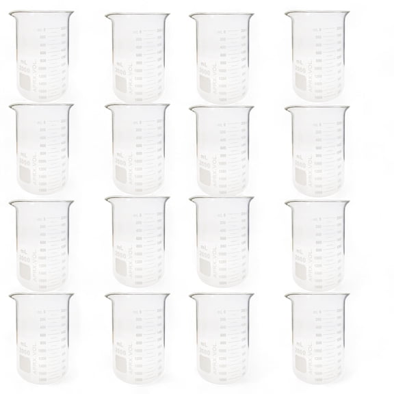 Beaker Griffin Style 2000ml Capacity Borosilicate Glass Graduated. Case of 16.