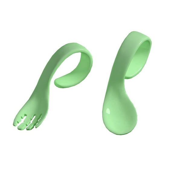 AYYUFE 2Pcs Baby Utensils Set Easy Grip BPA Free PP Children Self Feeding Learning Spoons Forks Set for Toddler