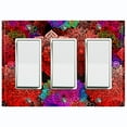 thumbnail image 1 of Metal Light Switch Plate Cover Rainbow Mandala Red Flower Tile Pattern MDL094, 1 of 13