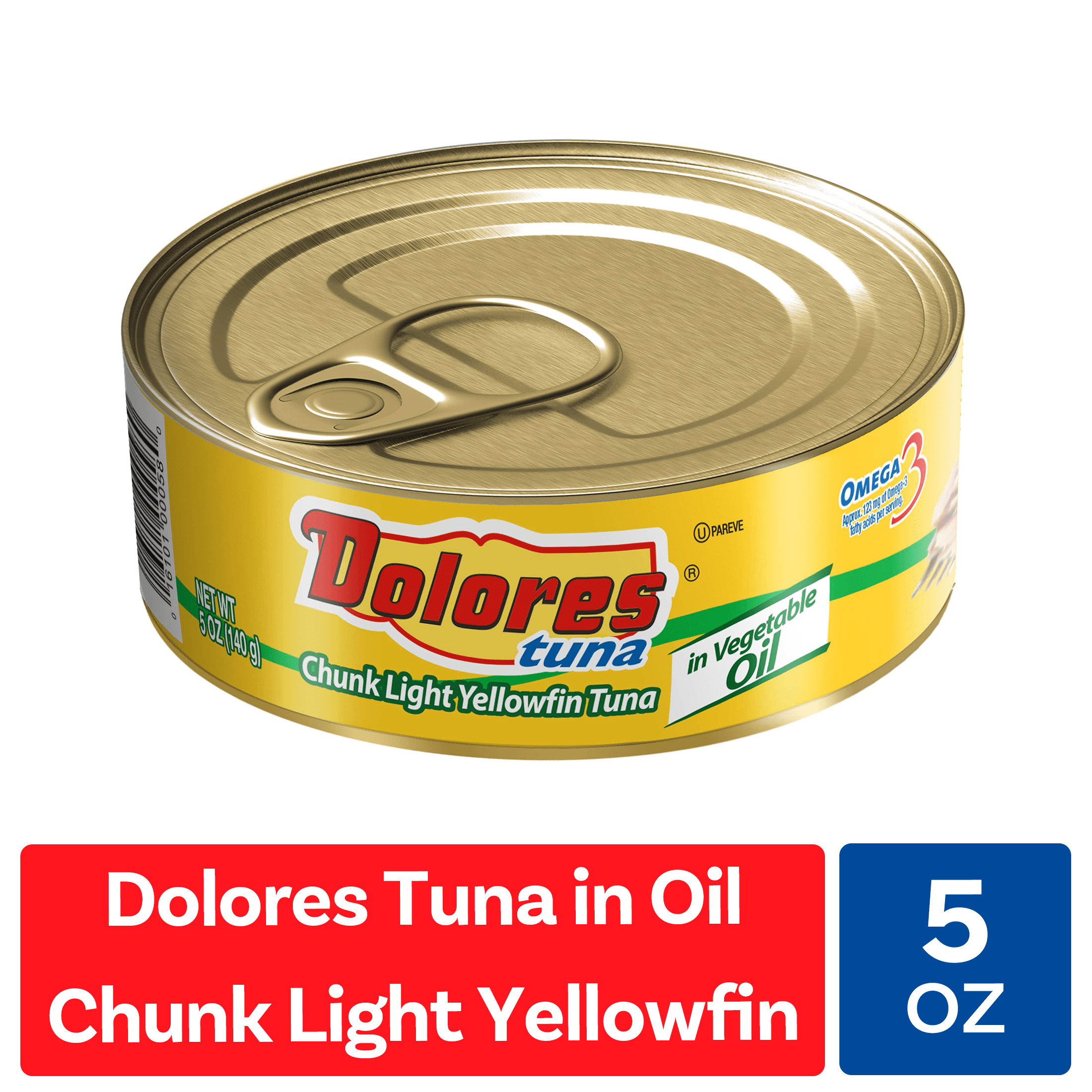 Dolores Tuna, Chunk Light Yellowfin Tuna in Vegetable Oil, 5 oz Can