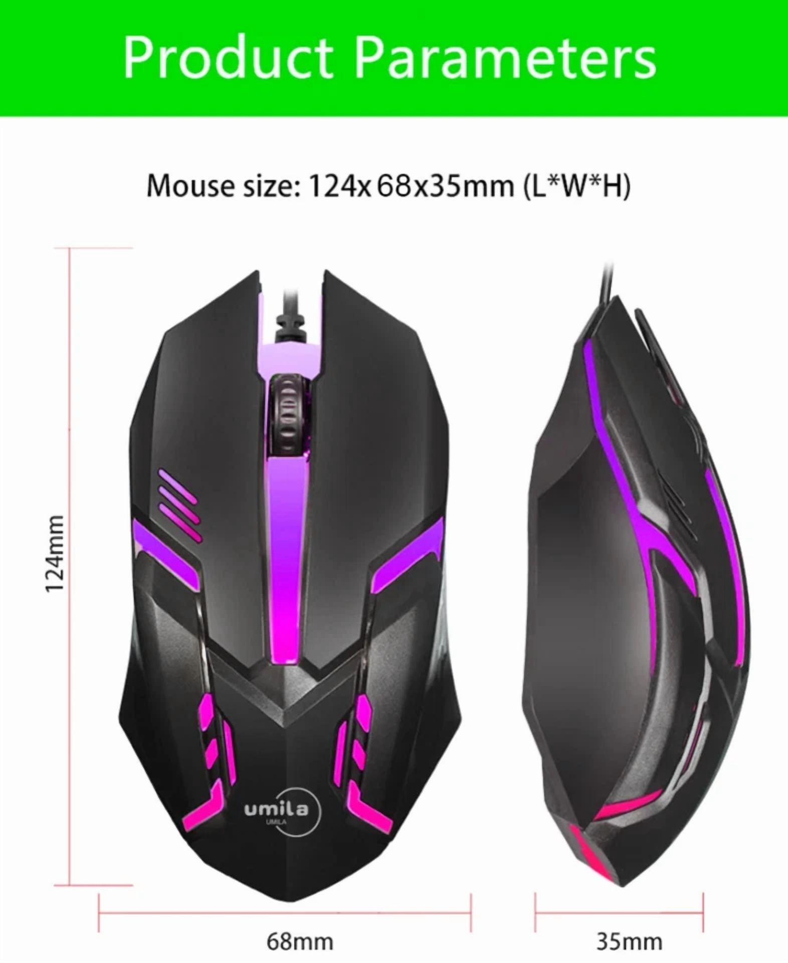 CIRCLE- Ergonomic 2.4G Wired Rgb Backlit Usb Gaming Mouse Optical Sensor 3D Style