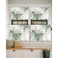 thumbnail image 2 of Green Floral Short Blackout Curtains 30 Inch Long Vintage Flowers Rod Pocket Kitchen Curtains, 2 Panels Thermal Insulated Room Darkening Drapes for Bedroom, 42"W x 30"L, 2 of 5
