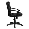 thumbnail image 3 of Mid-Back Black Leather Swivel Task Chair with Arms, 3 of 9