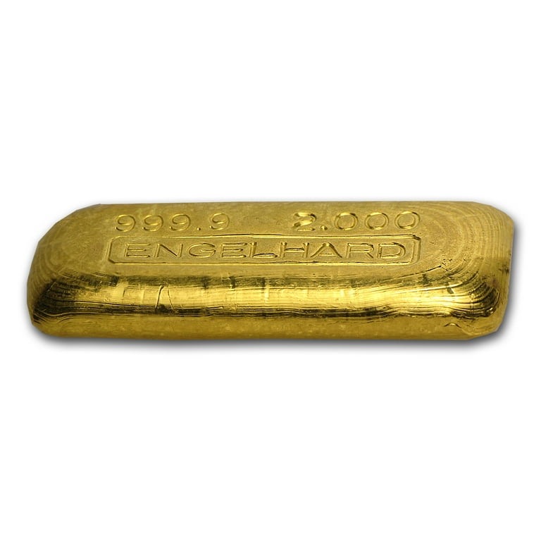 2 oz Gold Bar - Engelhard (Loaf-Style/Poured, 9999 Fine