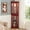 Cherry, variant on Jopath Display Cabinet with Glass Doors, Glass Corner Cabinet With Light, Wine Cabinet with Adjustable Glass Shelves for Living Room Cherry(Bulb Included)