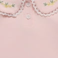 thumbnail image 5 of Girls Long Sleeve Shirts Peter Pan Collar Blouse Lace Undershirt Top Solid Color Fall Clothes Pullover Top 6M-3T (1 Years, Pink), 5 of 5