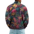 thumbnail image 3 of LNZGNM Mens Mardi Gras Shirt 1/4 Zip Big and Tall Carnival Graphic Printed Sweatshirts Stand Collar Long Sleeve Top Novelty Carnival Outerwear,Hot Pink S, 3 of 7