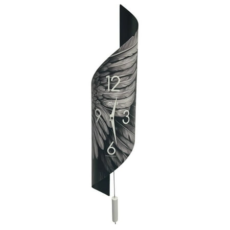 Hermle Abstract Wings Pendulum Wall Clock - 26.5 - Black and White
