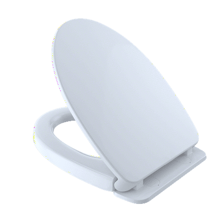 TOTO SoftClose Non Slamming, Slow Close Elongated Toilet Seat and Lid, Cotton White - SS124#01