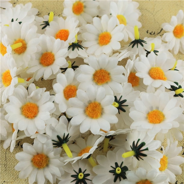 4 cm de dos capas de pequeño crisantemo girasol simulación de girasol flor crisantemo cabeza de flor