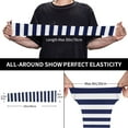 thumbnail image 4 of Fotbe Navy Blue And White Stripes UV Sun Protection Arm Sleeves - Tattoo Cover Up - Basketball Arm Sleeve UPF 50 Cooling for Men Women, 4 of 8