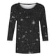 thumbnail image 5 of Tejiojio Women's Sequin Top Round Neck 3/4 Sleeves Sparkly Casual Party Blouse S-2XL, 5 of 5