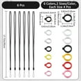 thumbnail image 2 of 54Pcs Anti-Lost Necklace Lanyard Set Including 48Pcs 12 Styles Silicone Rubber Rings 6Pcs Adjustable Rubber Lanyard String Pendant Holder, 2 of 6