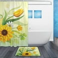 thumbnail image 2 of Coolnut Shower Curtain and Rug Set Vivid Beautiful Sunflowers Polyester Waterproof Bath Curtain and Mat with Hooks 72" x 72", 2 of 6