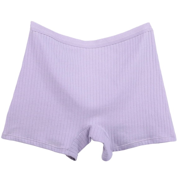 Lumtrix Boy Shorts Underwear For Women Ribbed Seamless Full Coverage Briefs Soft Stretch Breathable Comfortable Shorts Panties Light Purple 2XL