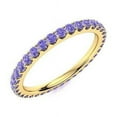 thumbnail image 3 of Tanzanite Round 2 mm Wedding Engagement Full Eternity Band Ring 925 Sterling Silver Yellow Gold Plated Gemstone Jewelry For Women Gift, 3 of 5
