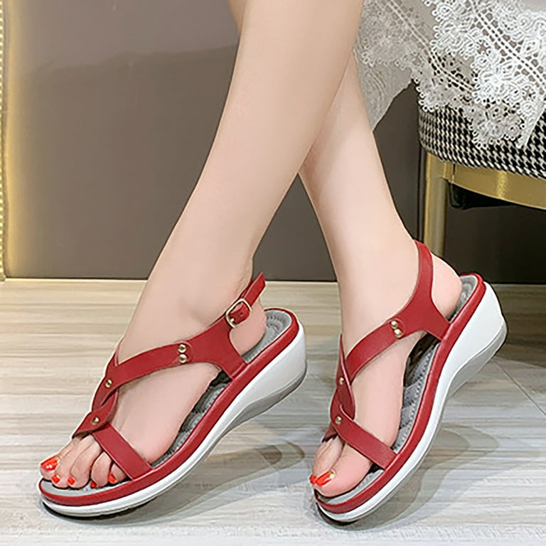 Red sandals hotsell size 9